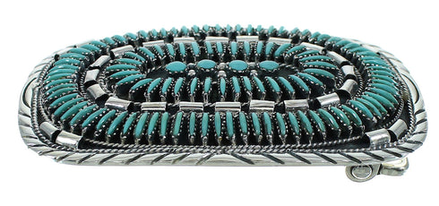 Sterling Silver Turquoise Needlepoint Belt Buckle VX64695